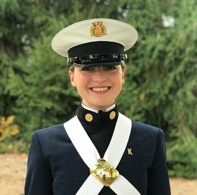 Claire Seibel in her Corps of Cadets uniform
