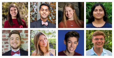 Collage of all eight of the incoming 2021 Stamps Scholars cohort